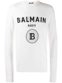 Balmain свитер жаккардовой вязки с логотипом