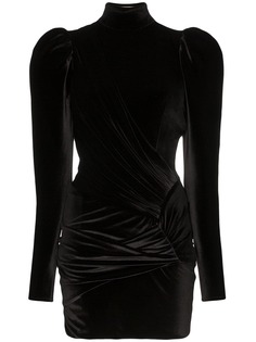 Alexandre Vauthier платье мини со сборками и широкими плечами