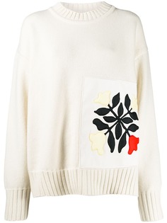 Jil Sander джемпер оверсайз с нашивками