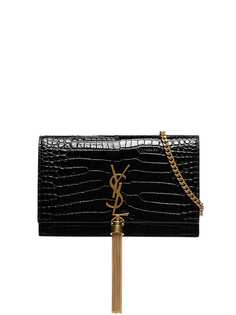 Saint Laurent клатч Kate с тиснением под кожу крокодила