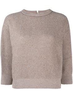 Brunello Cucinelli knitted cropped sweatshirt