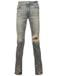 Amiri джинсы скинни с эффектом потертости и эффектом разбрызганной краски