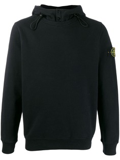 Stone Island logo embroidered hoodie