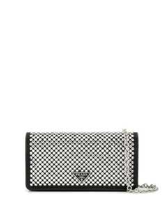 Prada кошелек с кристаллами и ремнем-цепочкой