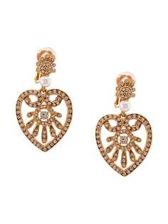 Oscar de la Renta heart drop earrings