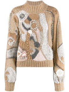 Alberta Ferretti colour-block embroidered sweater