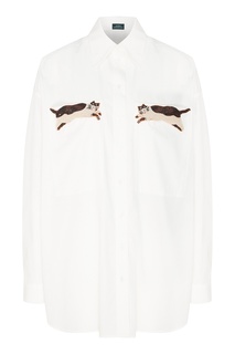 Белая блузка с контрастной вставкой Alena Akhmadullina