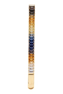 Золотистая заколка-невидимка с разноцветными кристаллами Herald Percy
