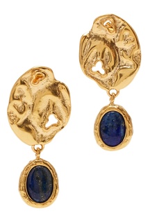 Золотистые серьги с синим лазуритом Herald Percy