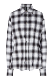 Рубашка в черно-белую клетку Unravel Project