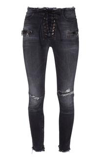 Черные джинсы со шнуровкой Unravel Project