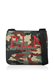 Камуфляжная сумка-кроссбоди с отделкой Philipp Plein