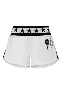 Белые шорты с контрастной отделкой Philipp Plein
