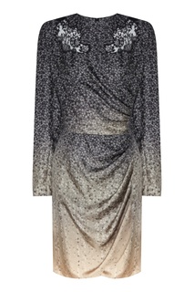 Платье с драпировкой и кружевными вставками Fendi