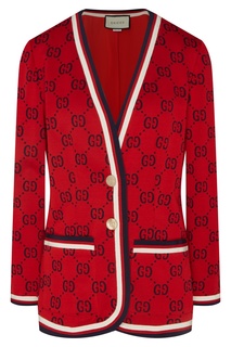 Красный кардиган с монограммами Gucci