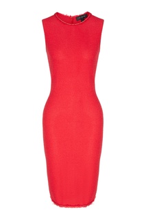 Ярко-красное платье с отделкой тонкой цепью St. John