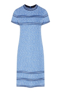 Фактурное платье голубого цвета St. John