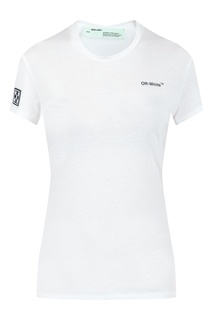 Белая футболка с контрастной отделкой Off White