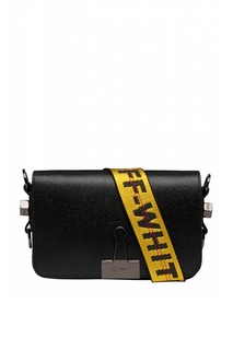 Черная сумка с желтым ремнем Off White