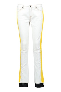 Белые джинсы с декоративными манжетами Palm Angels