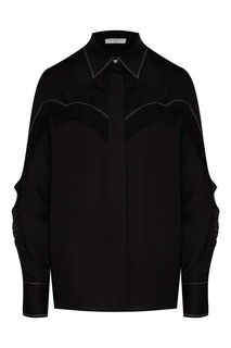 Черная блузка с оборкой Sandro