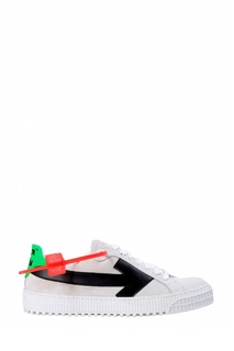 Белые кроссовки с контрастной отделкой Off White