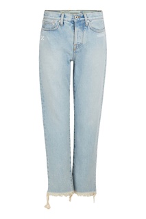Голубые джинсы с отделкой Off White