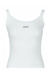 Белый топ с мини-логотипом Off White