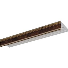 Карниз потолочный пластиковый DDA Прямой Гранд двухрядный карельская берёза 3.2