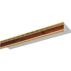 Карниз потолочный пластиковый DDA Прямой Гранд трехрядный орех 2.0