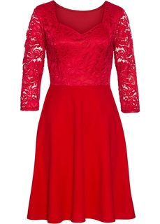 Платье с кружевом, трикотаж Bonprix