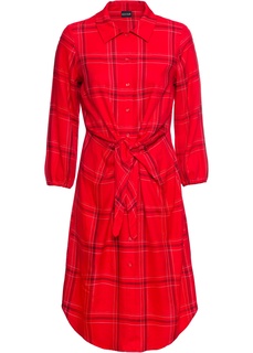 Платье-рубашка с поясом Bonprix