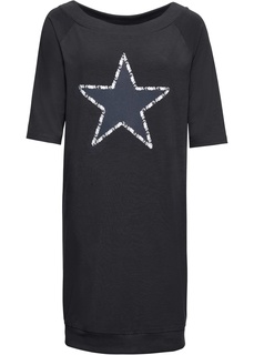 Платье с широким вырезом, трикотаж Bonprix