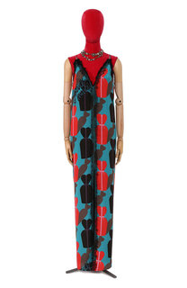 Платье с принтом Lanvin