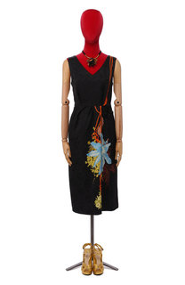 Платье из смеси вискозы и хлопка Dries Van Noten