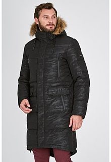 Удлиненный пуховик с отделкой мехом енота Urban Fashion for men