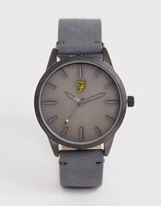 Серые часы с кожаным ремешком Farah - Серый