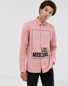 Рубашка с длинными рукавами и принтом логотипа Love Moschino - Красный