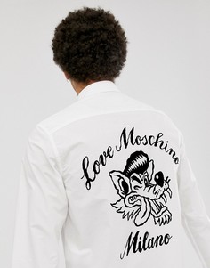 Рубашка с длинными рукавами и принтом на спине Love Moschino - Белый