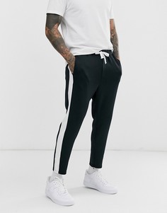Черные укороченные брюки с затягивающимся шнурком Jack & Jones Intelligence - Черный