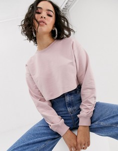 Розовый укороченный свитер Bershka - Розовый