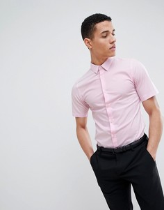 Рубашка из эластичного поплина с короткими рукавами French Connection - Розовый