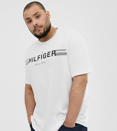 Белая футболка с полоской на груди и логотипом Tommy Hilfiger Big & Tall - Белый