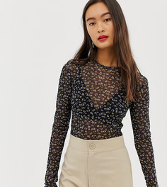 Сетчатый топ с цветочным узором New Look - Мульти