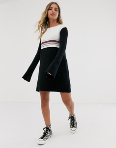 Платье-джемпер колор блок Free People - Черный
