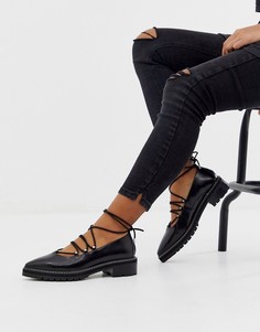 Черные кожаные туфли с острым носом ASOS DESIGN Mahiki Рremium - Черный