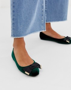Зеленые балетки с бантиками ASOS DESIGN Logical - Зеленый