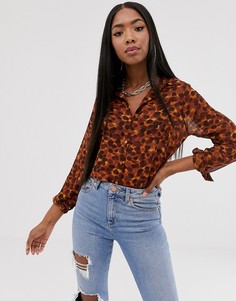 Рубашка с длинными рукавами и звериным принтом ASOS DESIGN - Мульти