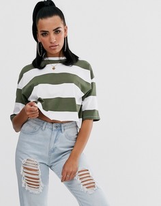 Укороченная oversize-футболка в полоску ASOS DESIGN - Мульти