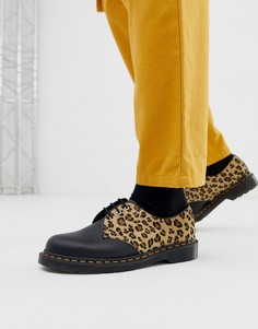 Ботинки с леопардовым принтом и люверсами Dr Martens 1461 3 пары люверсов